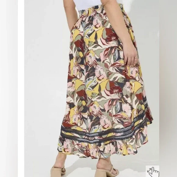 Torrid Floral Boho High Low Maxi Skirt 1 L XL - Picture 6 of 7